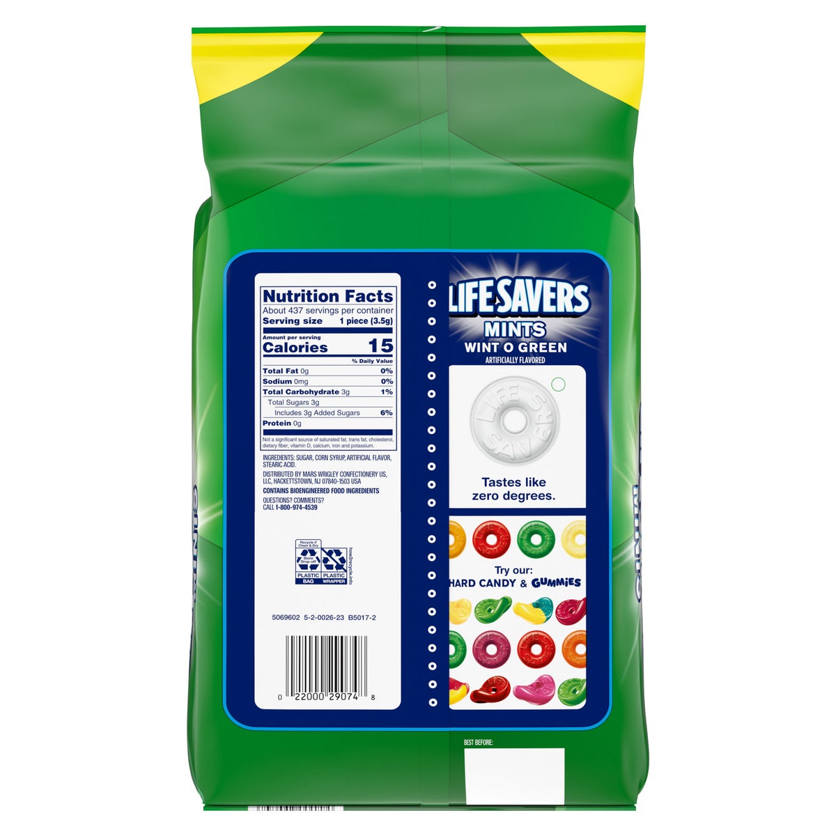 Individually wrapped Life Savers hard candy mints