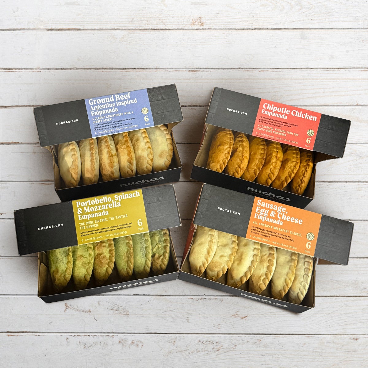 Nuchas empanadas variety combo 24 count box set