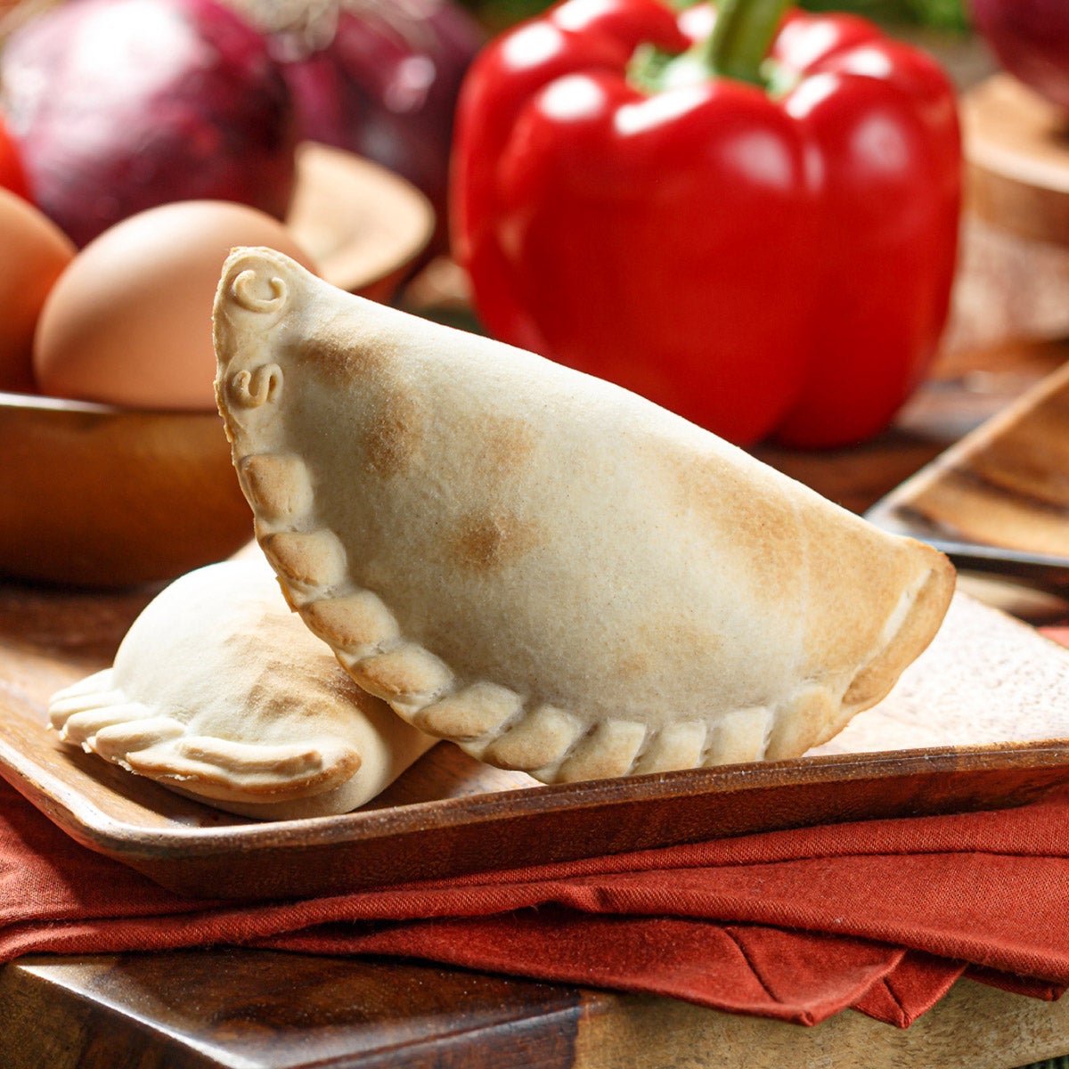Nuchas empanadas box showing 6 units per pack