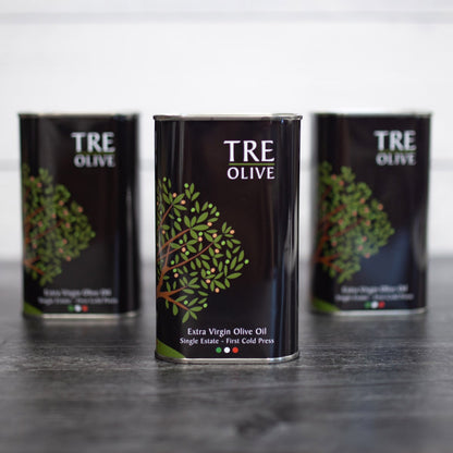 Three-pack TRE Olive extra virgin olive oil assortment