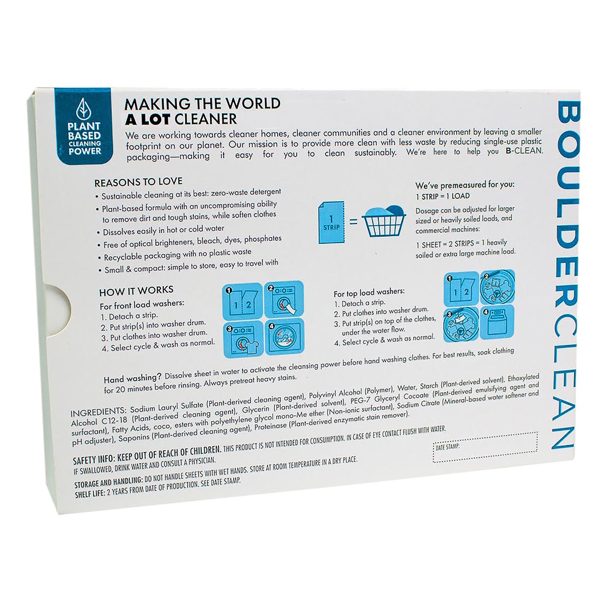 Boulder Clean plastic free laundry sheets for 160 loads