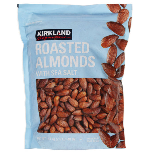 Kirkland Signature roasted almonds with sea salt bag