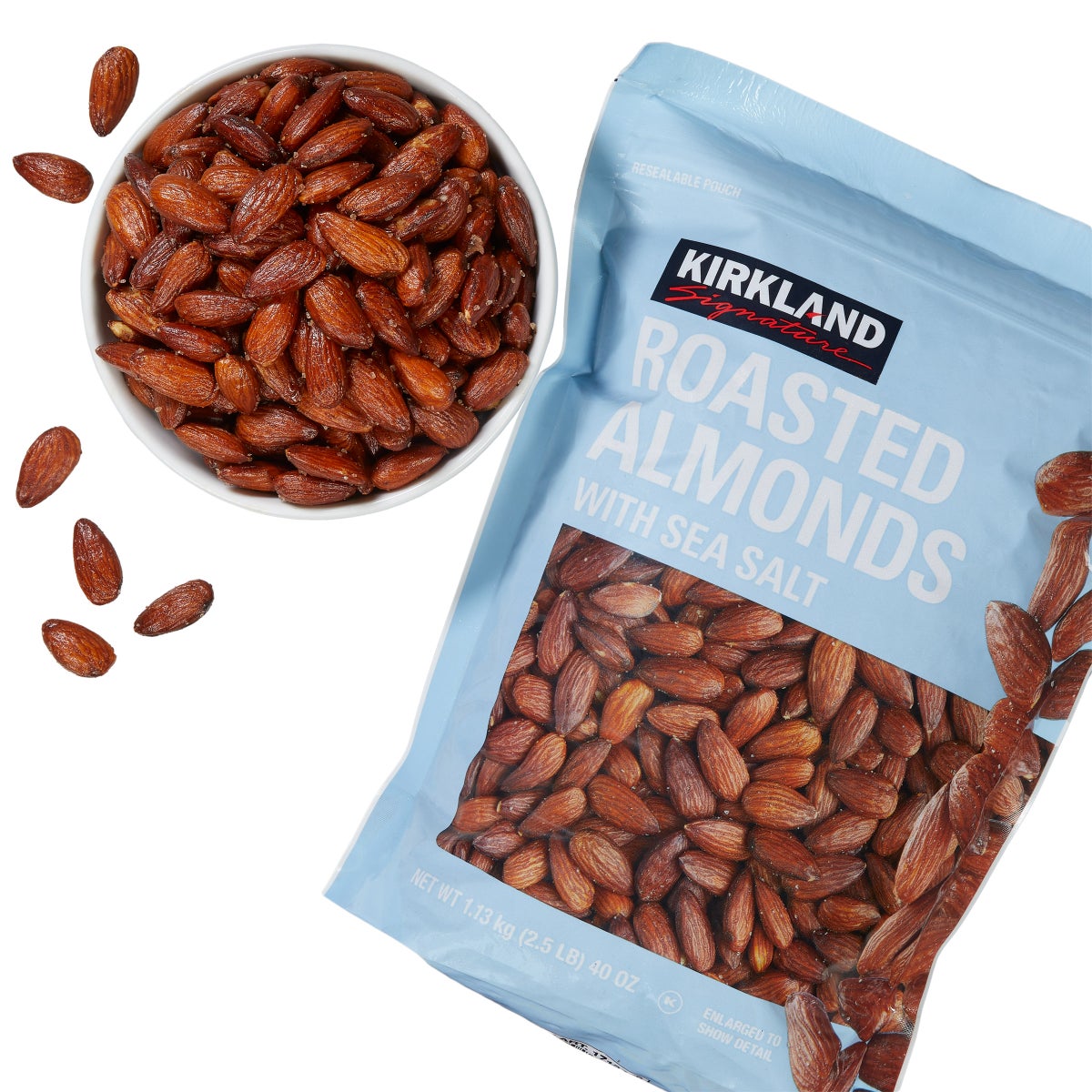 Sea salt whole roasted almonds in large bag