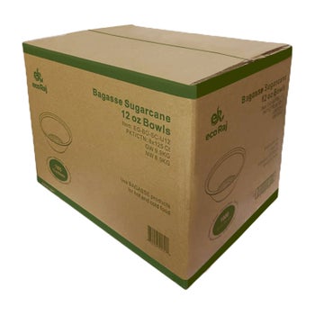 Eco Raj 12 oz compostable bagasse bowl 1000 count
