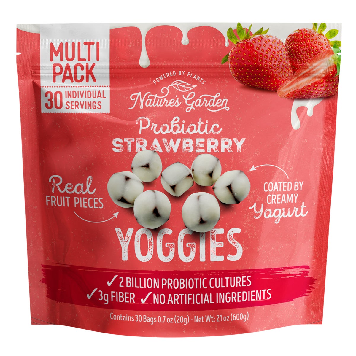 Nature's Garden probiotic strawberry yoggies 30-count snack packs
