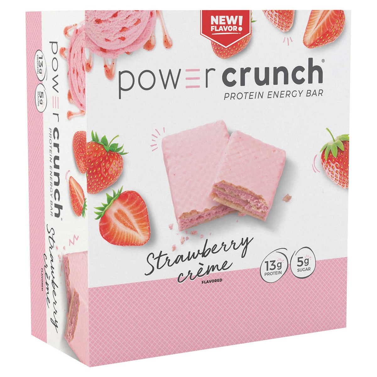 Power Crunch Strawberry Creme protein energy bar box