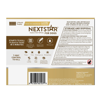 NextStar 6-month flea and tick treatment supply for dogs
