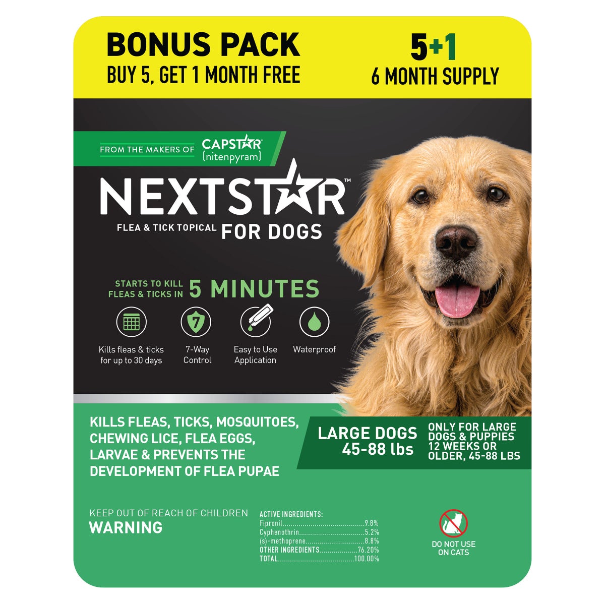 NextStar flea and tick topical prevention for dogs 45-88 lbs