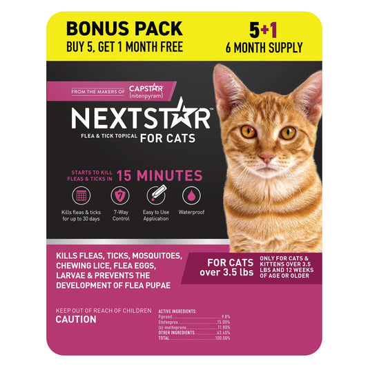 NextStar flea and tick topical prevention for cats over 3.5 lbs