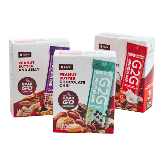 G2G protein bar variety 3-pack box