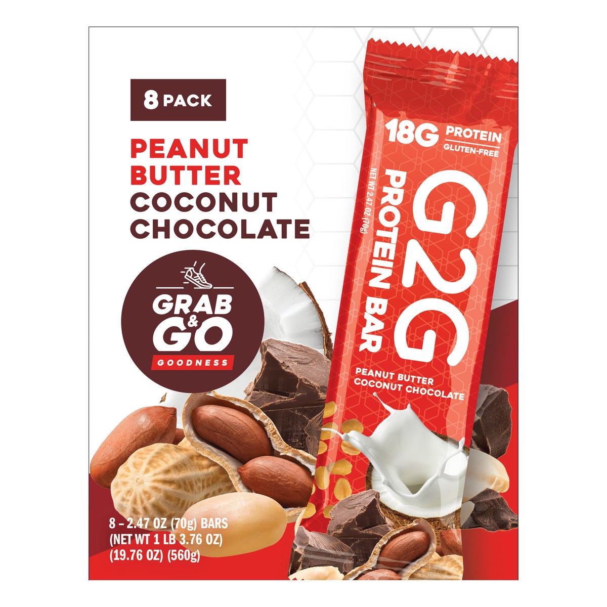 G2G protein bars peanut butter coconut chocolate