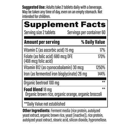 MegaFood Blood Builder gentle iron supplement packaging