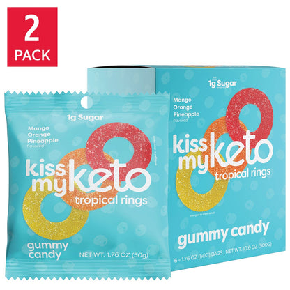 Kiss My Keto tropical rings gummies 6-count 2-pack