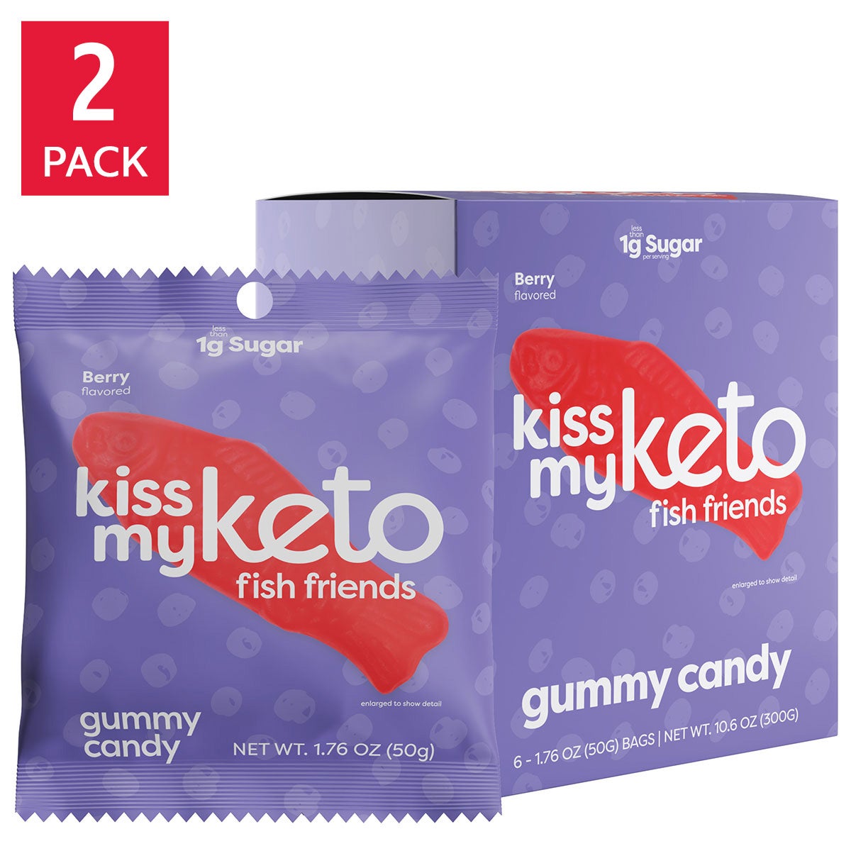 Kiss My Keto gummy candy fish friends 2-pack