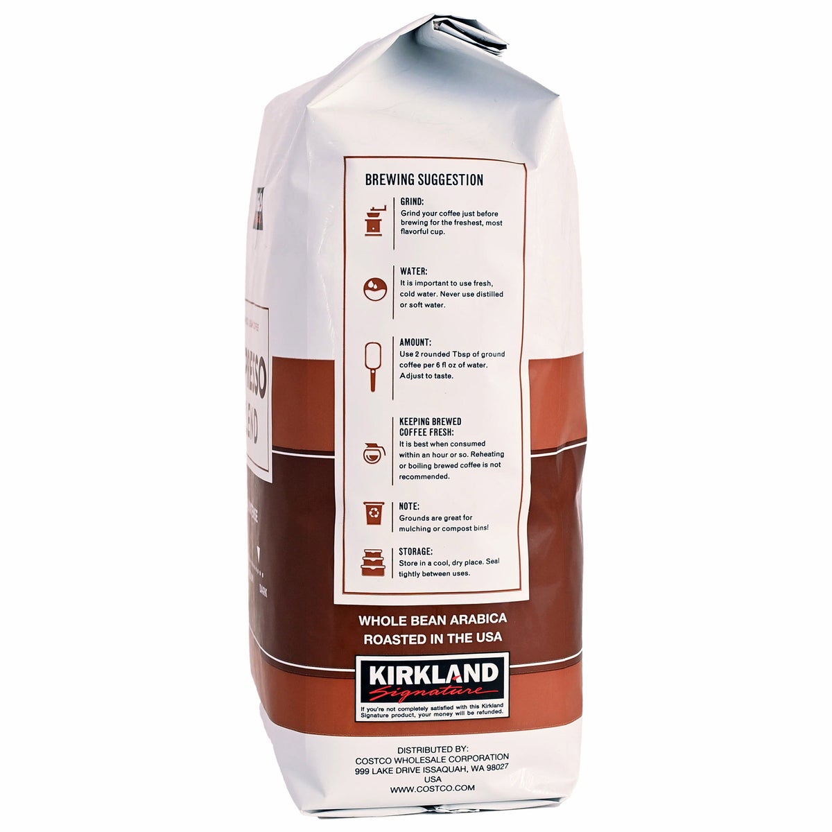 2.5 lb Kirkland Signature espresso blend coffee