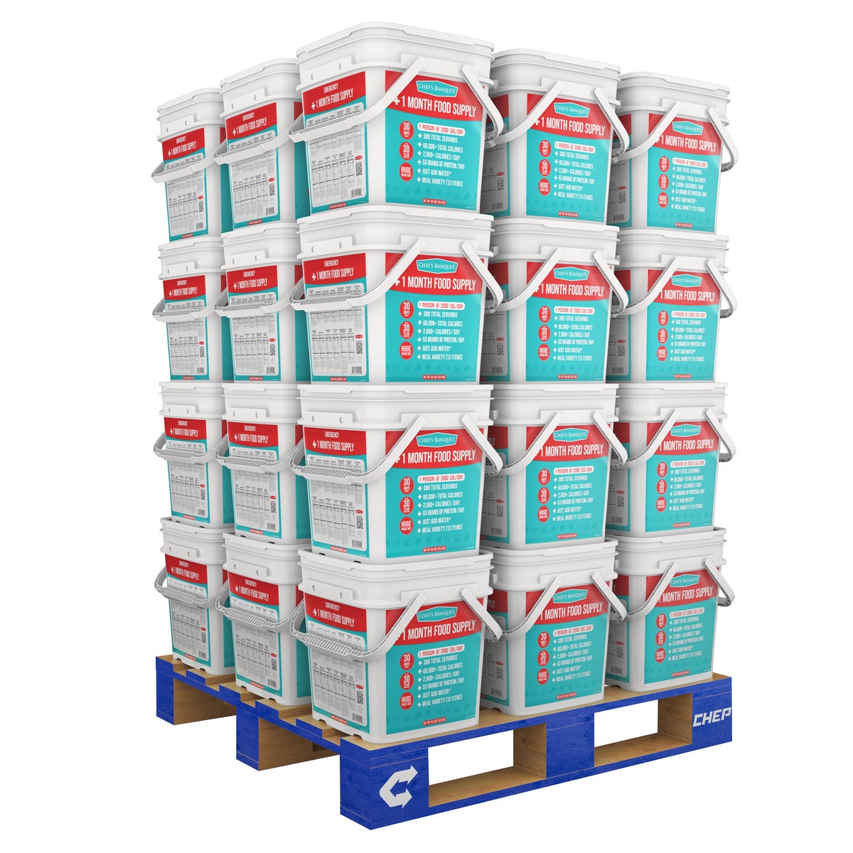 Chef's Banquet one month emergency food supply pallet