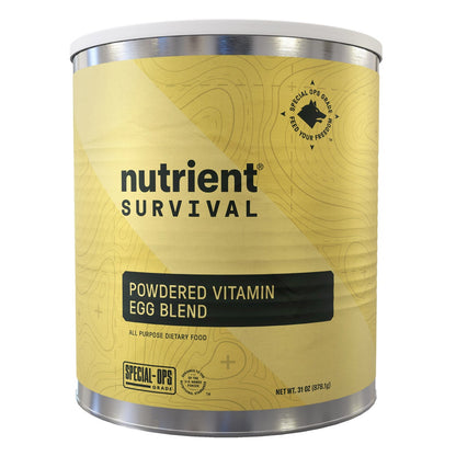 Resealable #10 cans of powdered vitamin eggs