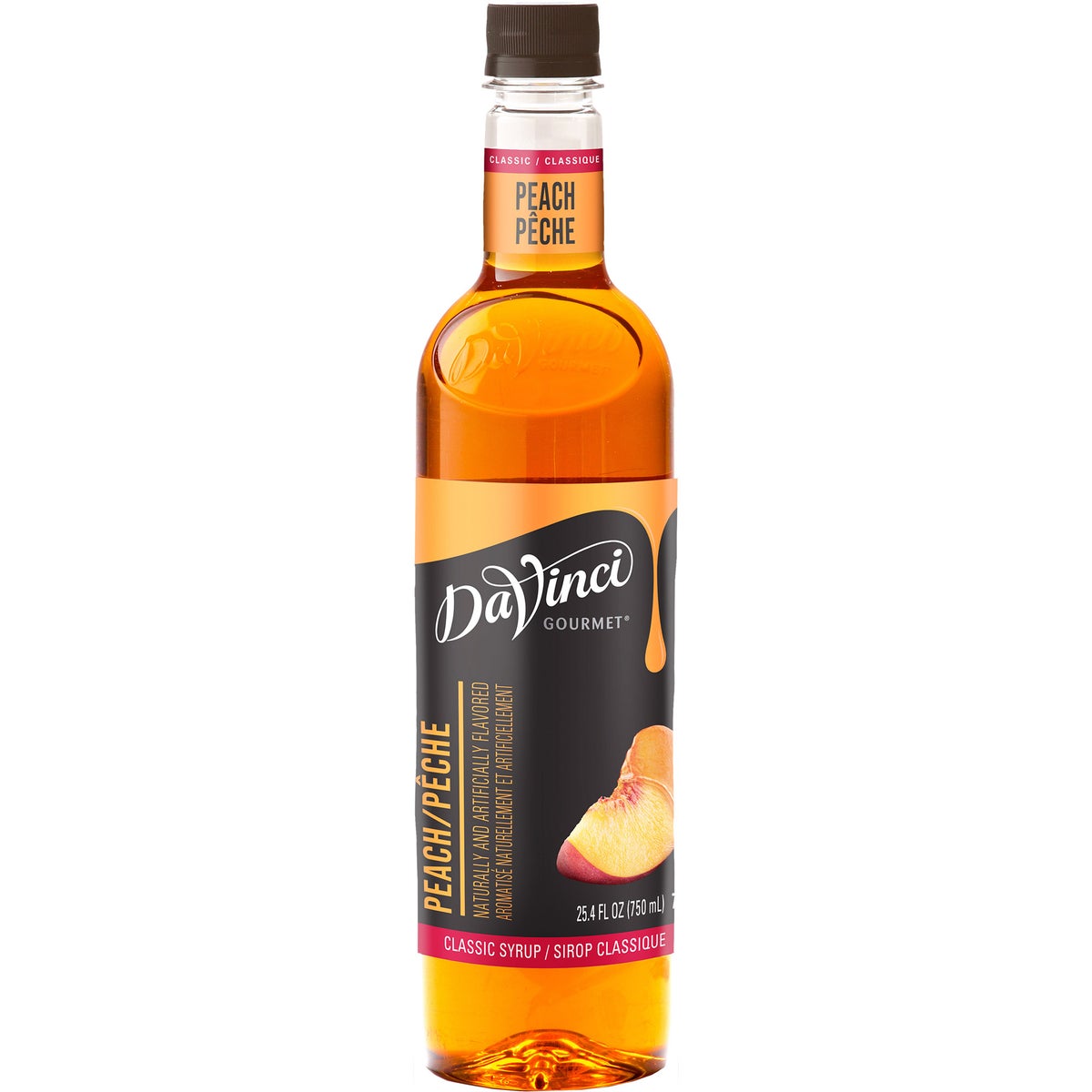 DaVinci Gourmet peach flavored syrup 25.4 fl oz bottle