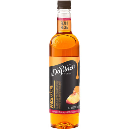 DaVinci Gourmet peach flavored syrup 25.4 fl oz bottle