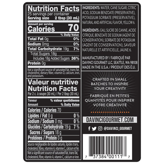 DaVinci Gourmet peach syrup for coffee drinks and desserts