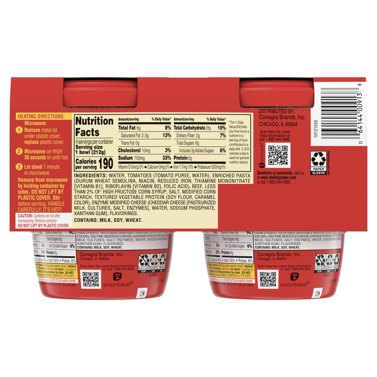 Chef Boyardee Beefaroni tomato and meat sauce meal
