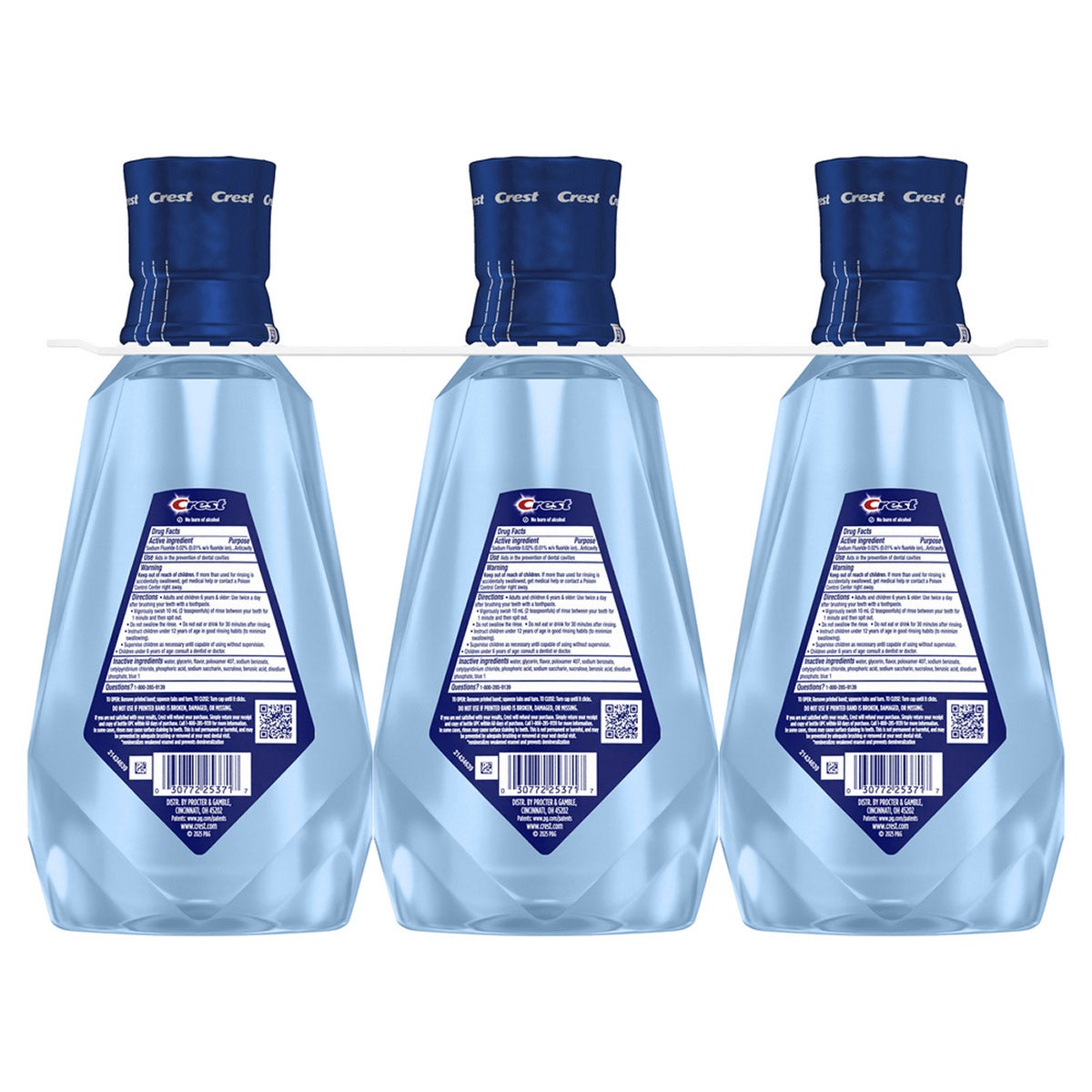 Alcohol-free Crest mouthwash with clean mint flavor