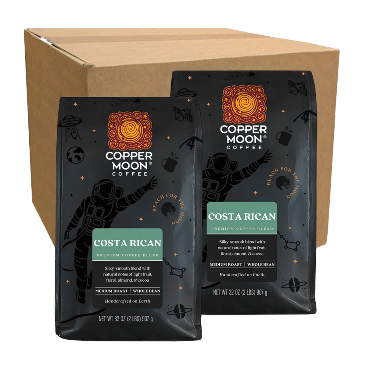 Copper Moon small batch roasted Costa Rica coffee bags