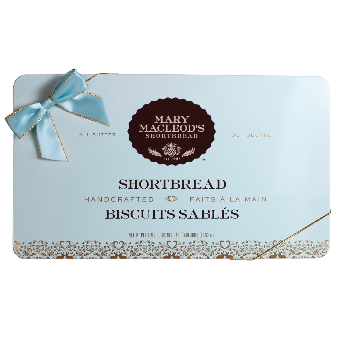 Three-pack gourmet shortbread cookie tins