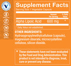 Alpha Lipoic Acid supplement with 120 vegetable capsules