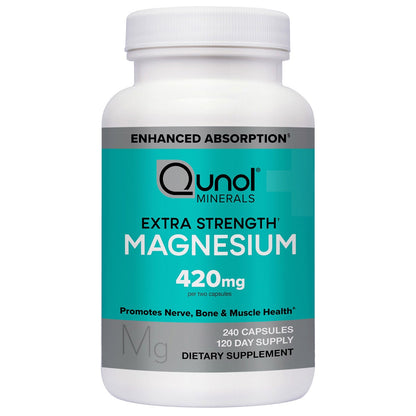 Qunol Extra Strength Magnesium 420 mg capsules bottle