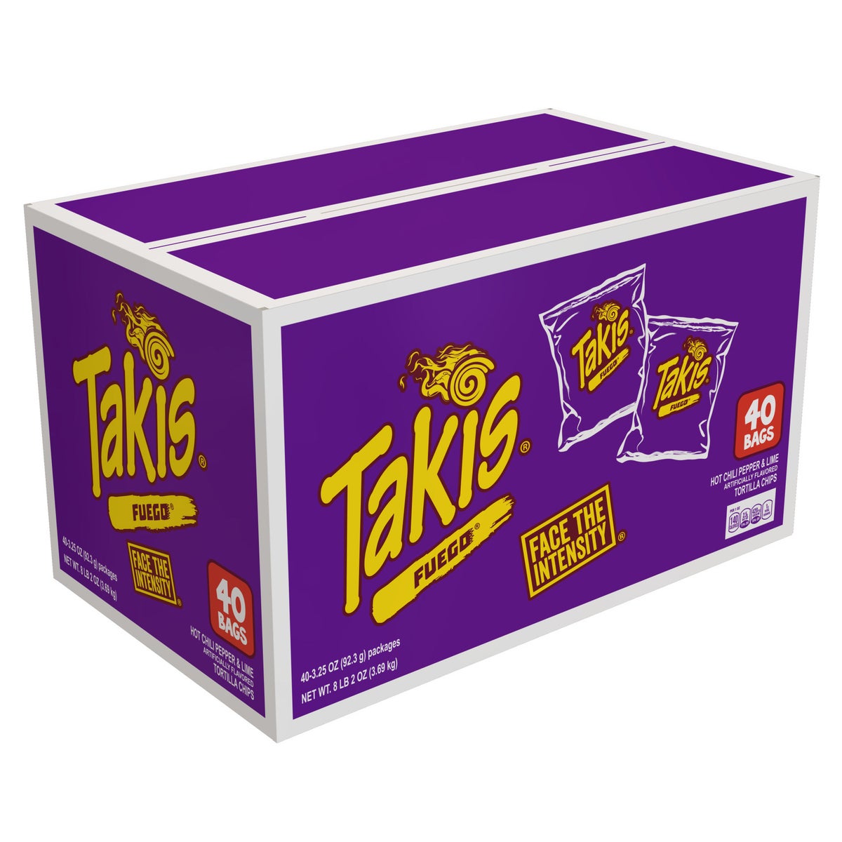 Takis Fuego rolled tortilla chips 40-count box