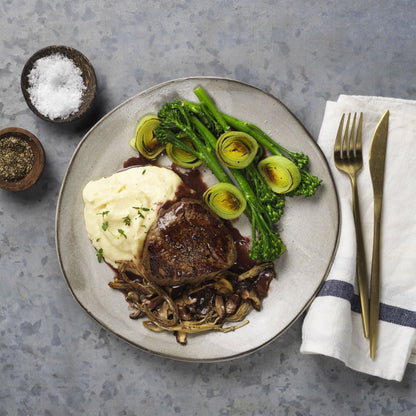 Top sirloin steaks in steak assortment