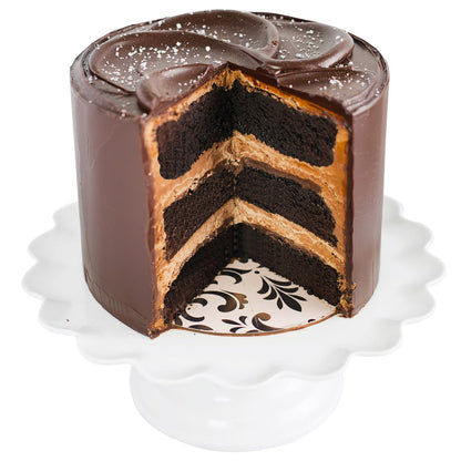 Chocolate cake with mousse malted cream filling