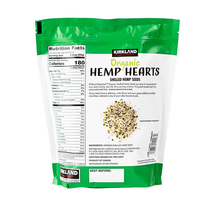 Three-pack Kirkland Signature hemp hearts total 6 lbs