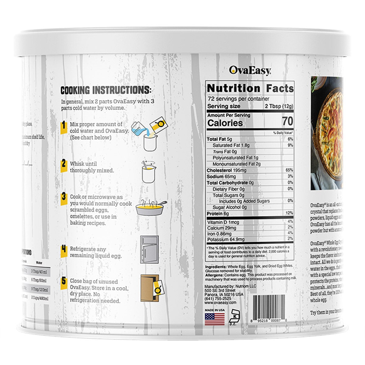 Nitrogen-sealed OvaEasy egg supply for emergencies