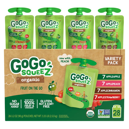 GoGo squeeZ organic applesauce variety pack 28-count