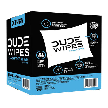 DUDE extra-large flushable wipes 8 pack 60 count each