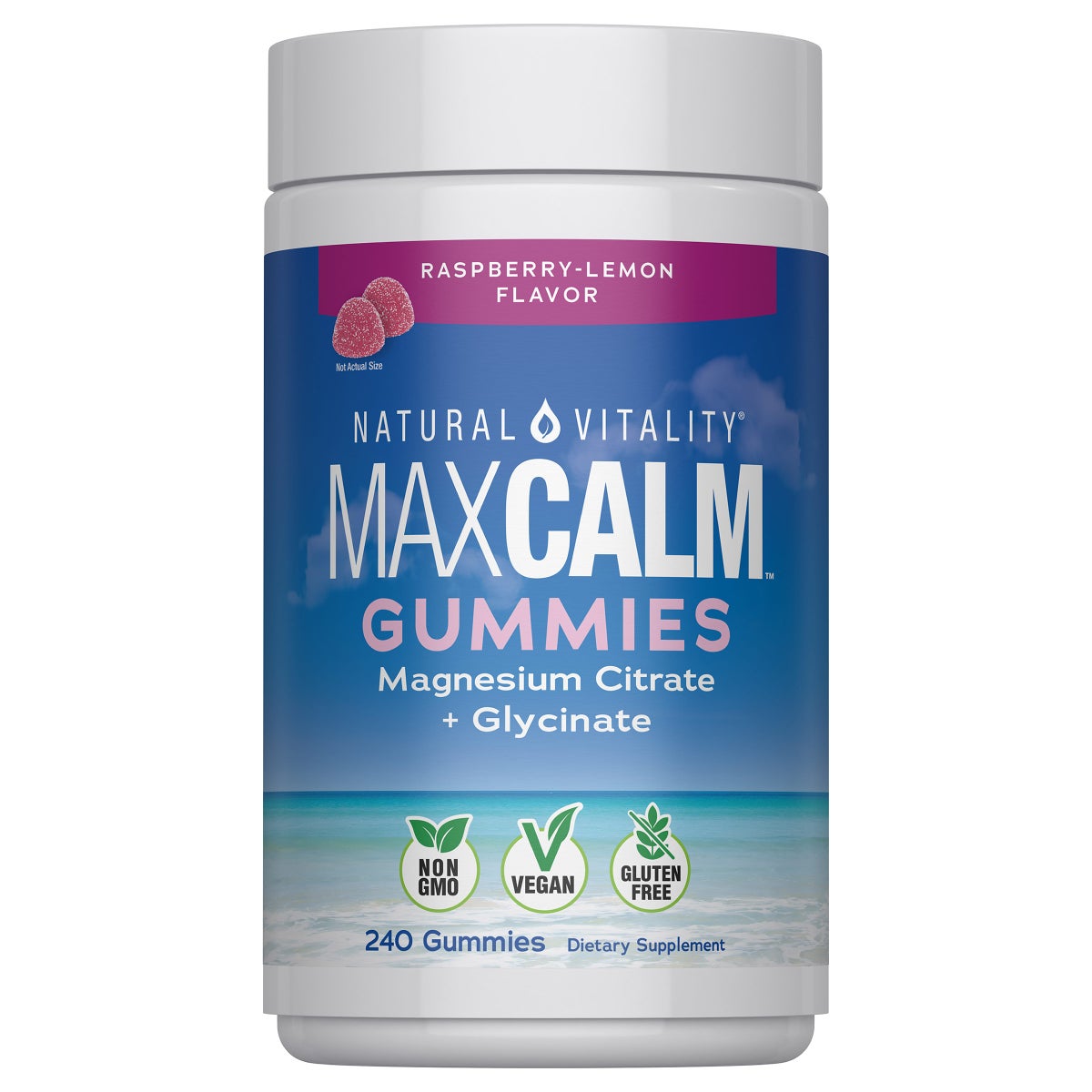 Natural Vitality MAXCALM magnesium gummies bottle