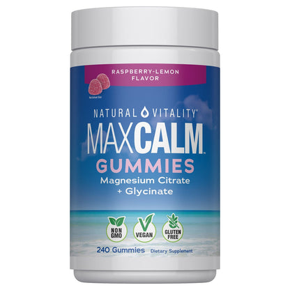 Natural Vitality MAXCALM magnesium gummies bottle
