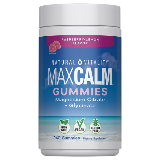 Natural Vitality MAXCALM magnesium gummies bottle