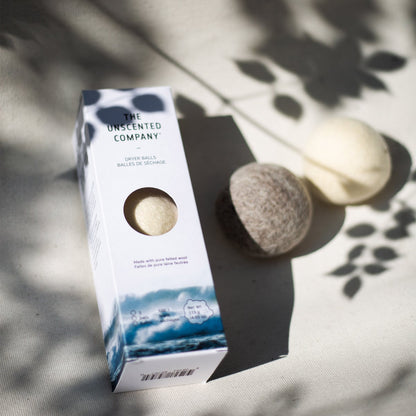 Unscented felted wool dryer balls for laundry
