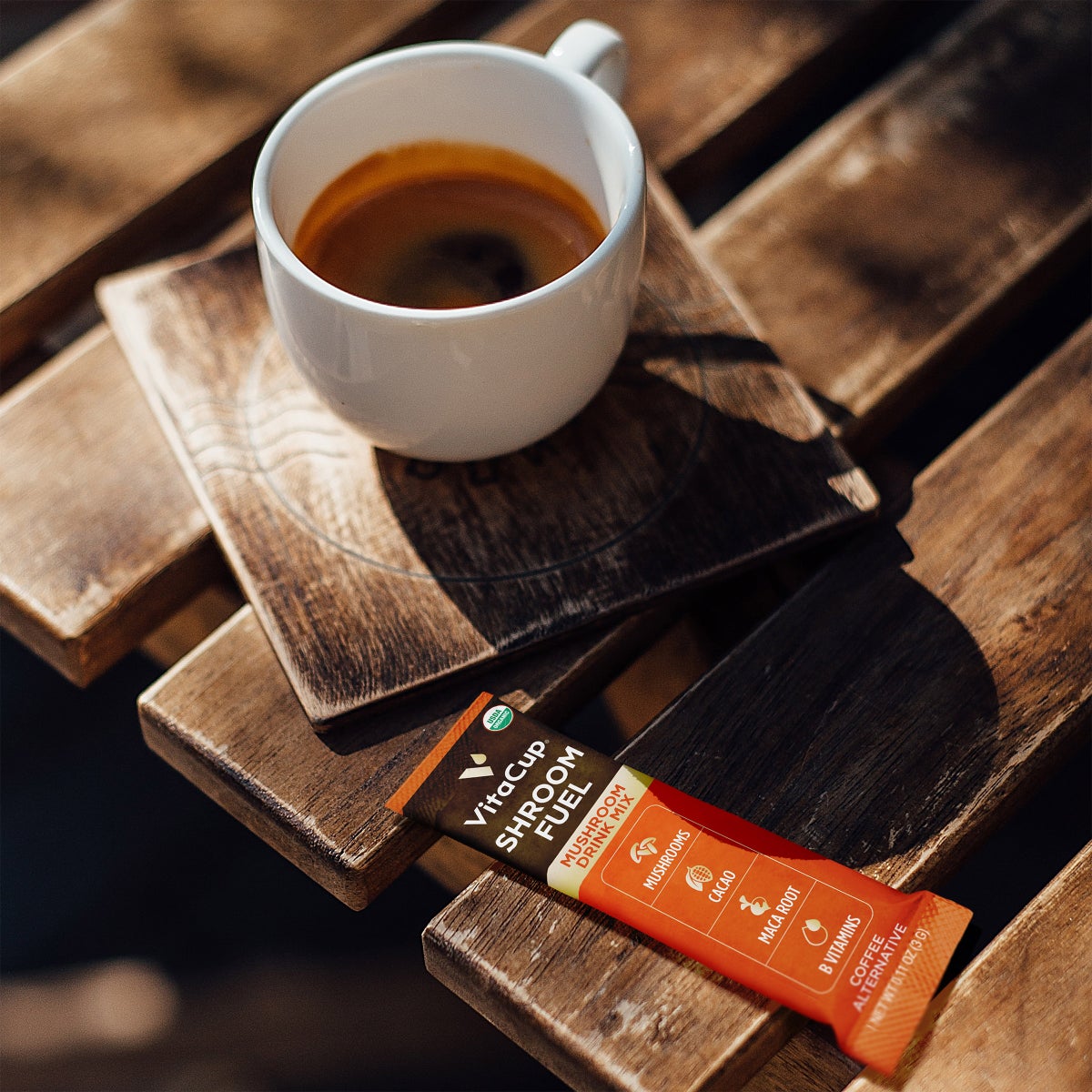 VitaCup Shroom Fuel instant packets for daily use