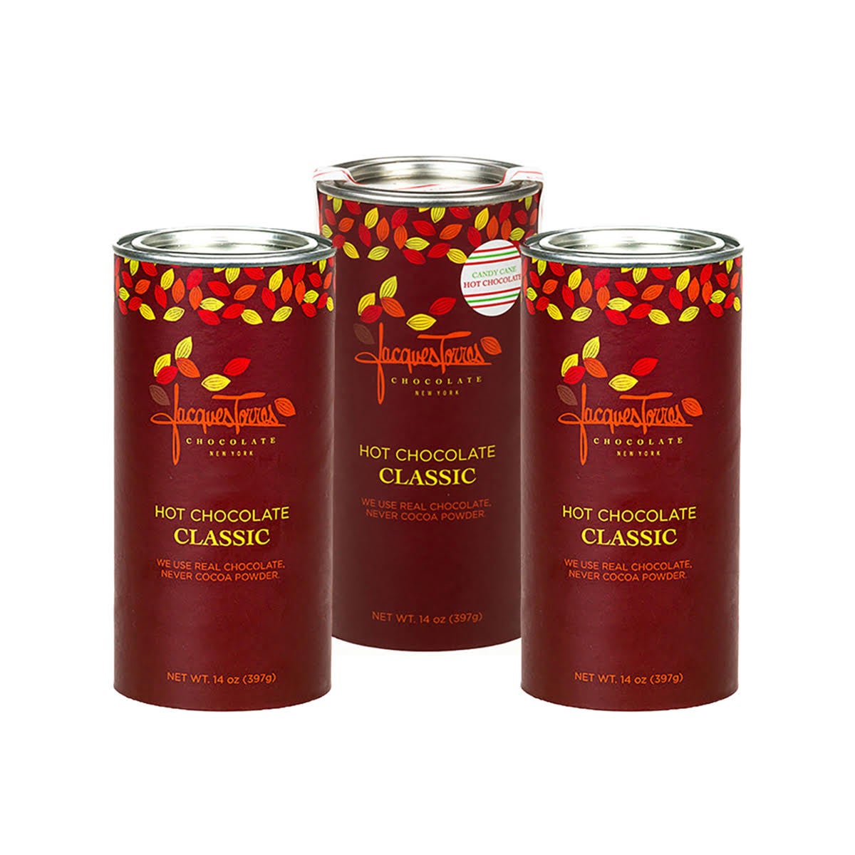 Jacques Torres assorted hot chocolate tin set, 3 count