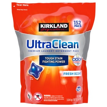 Bulk pack of Kirkland Signature Ultra Clean detergent pacs