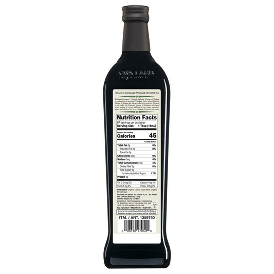 Two bottles of Kirkland Signature organic balsamic vinegar