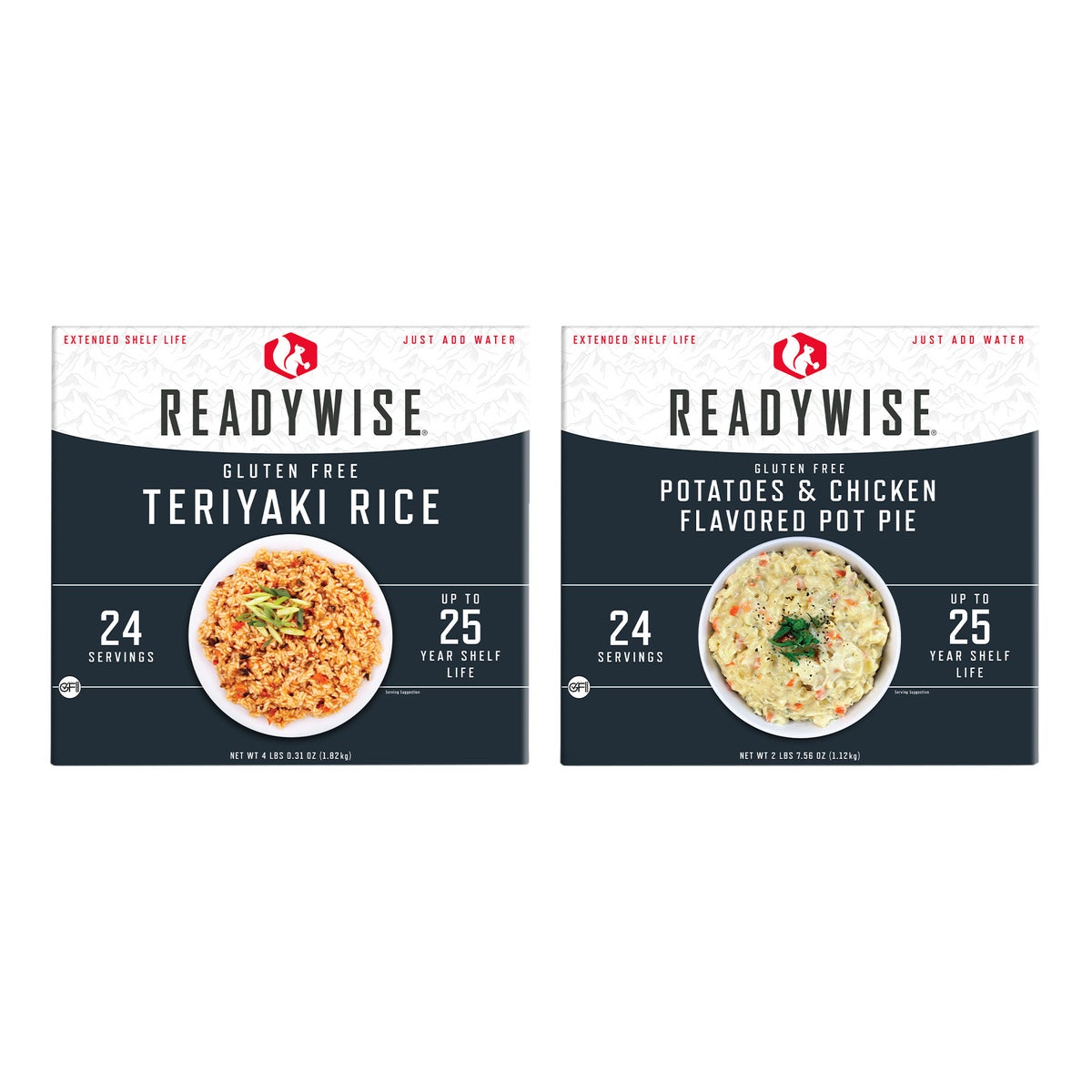 ReadyWise gluten-free emergency food entree kit with 48 servings