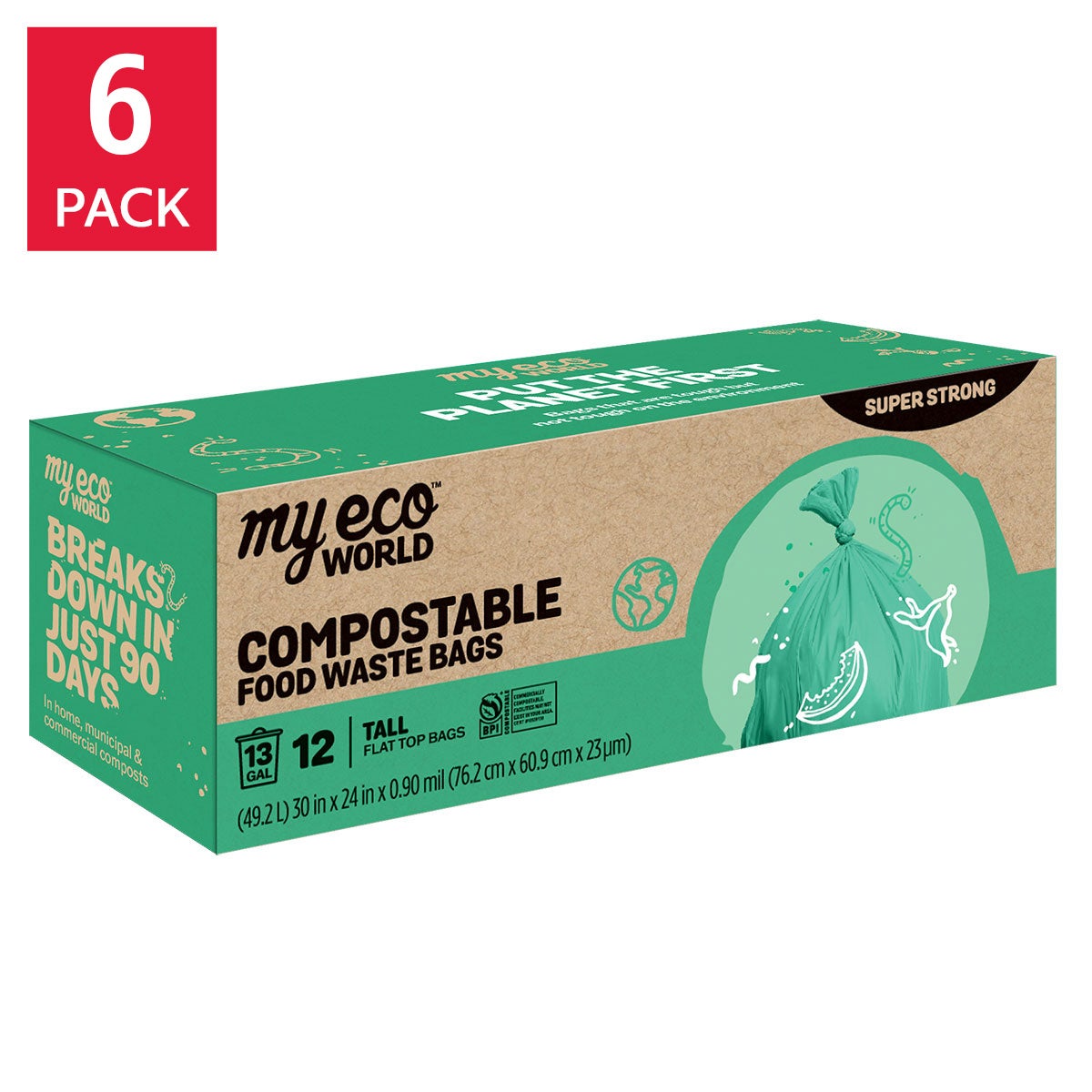 MyEcoWorld 13-gallon compostable food waste bag pack