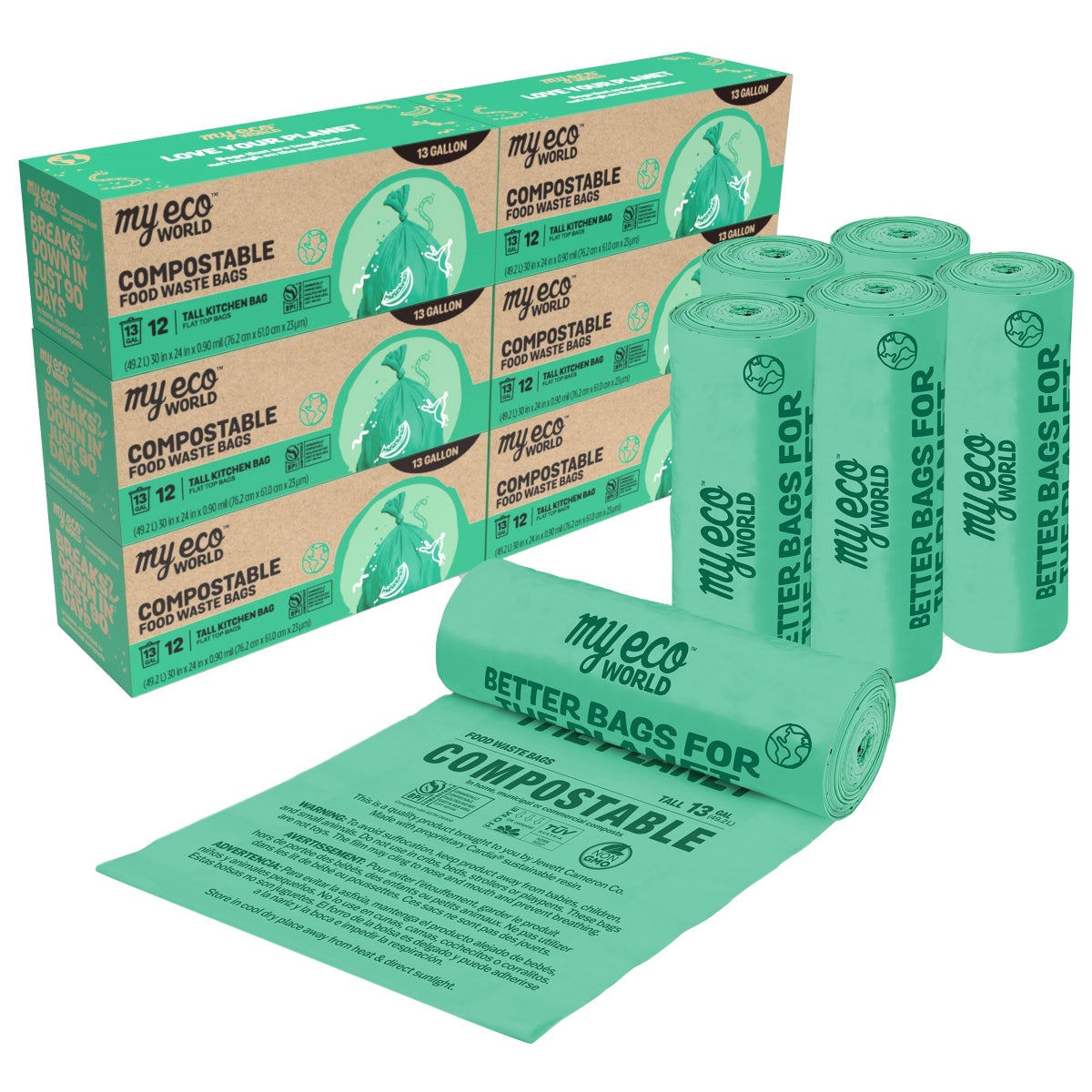 72-count MyEcoWorld food waste bags for household use