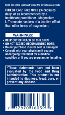 Neuro-Mag magnesium L-threonate supplement by Life Extension