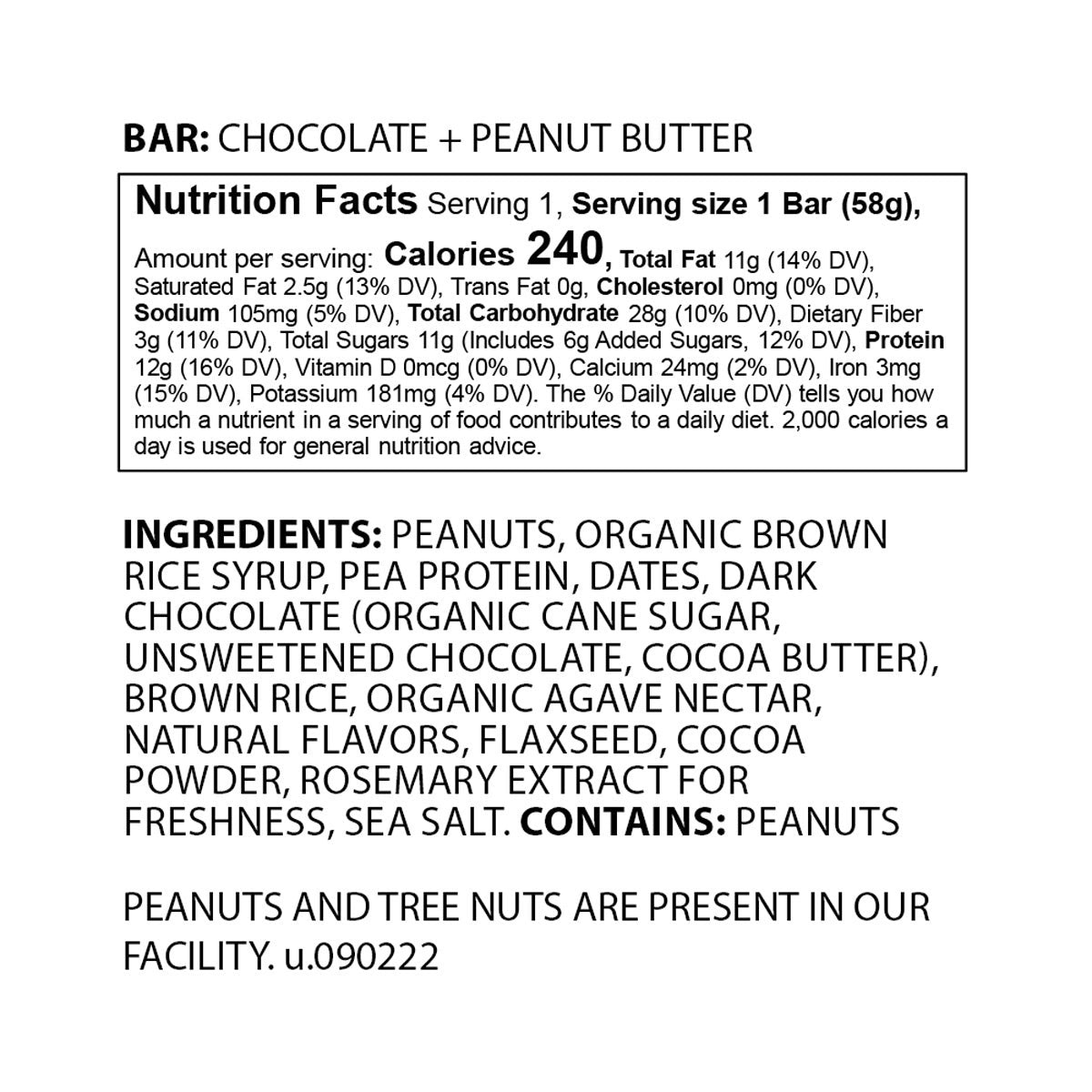 The GFB bars packaging front view